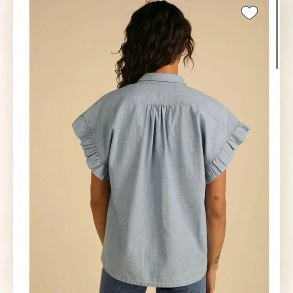 TROVATA BIRDS OF PARADIS
Marianne B Ruffle Sleeve
Shirt In Chambray Size S $208 - Picture 4 of 6